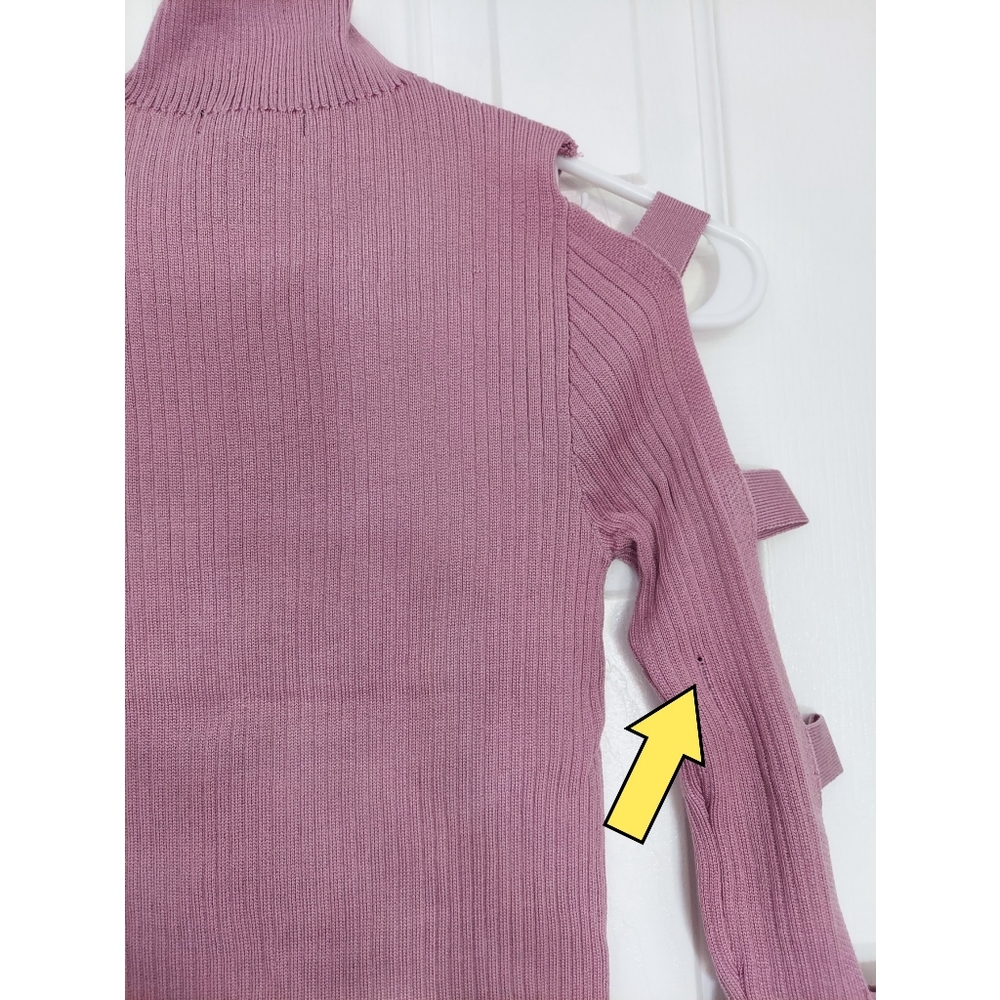 NWT - Lavender Cut Out Long Sleeve Mock Neck Top - Picture 6 of 10